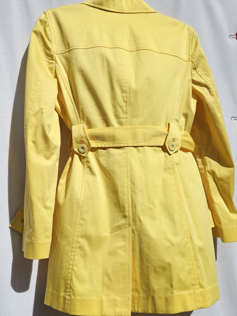 A/LINE Sky Bright Yellow for W Belted Trench Coat Sz M perfect For Any Occasions - Picture 5 of 14
